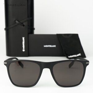 Montblanc Men Sunglasses Black Square MB0248S 001 NEW AUTHENTIC